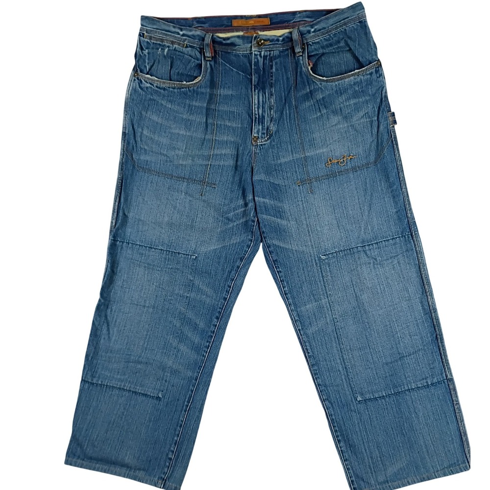 Vintage Sean John Carpenter Jeans Mens 40X30 Blue Y2K Streetwear Baggy Wide Leg